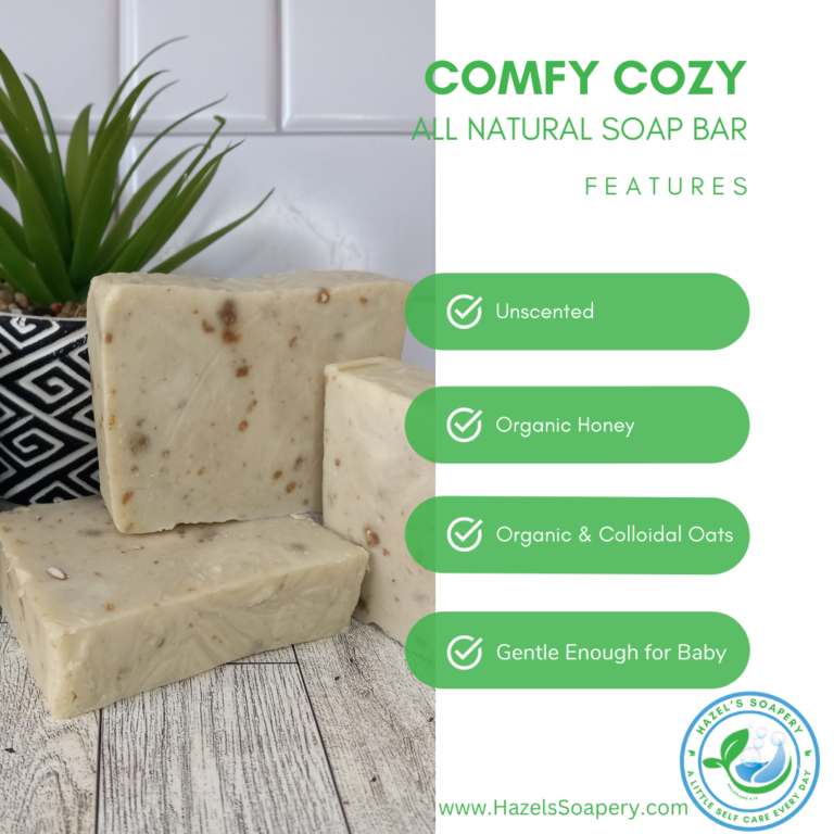 Hazels Soapery Comfy Cozy All Natural Soap Bar Oatmeal and Honey