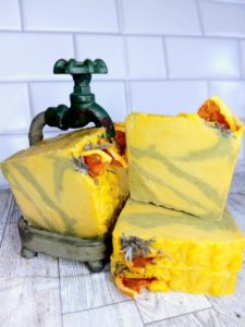 Whole Vibe All Natural Soap Bar By Hazels Soapery. Grapefruit, Blood Orange and Sage. With Turmeric and Moringa