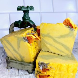 Whole Vibe All Natural Soap Bar By Hazels Soapery. Grapefruit, Blood Orange and Sage. With Turmeric and Moringa