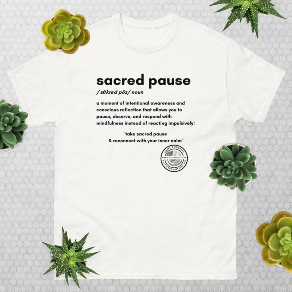 Sacred Pause Tee The Care Collective by Hazels Soapery